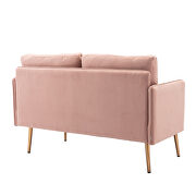 Loveseat rose golden velvet sofa with stainless feet by La Spezia additional picture 10