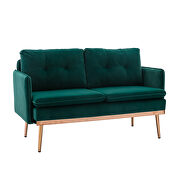 Loveseat green velvet sofa with stainless feet by La Spezia additional picture 11