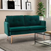 Loveseat green velvet sofa with stainless feet by La Spezia additional picture 14