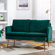 Loveseat green velvet sofa with stainless feet by La Spezia additional picture 15