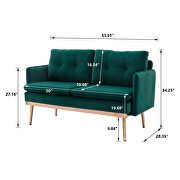 Loveseat green velvet sofa with stainless feet by La Spezia additional picture 16