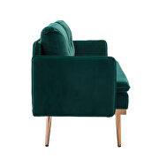 Loveseat green velvet sofa with stainless feet additional photo 4 of 15