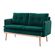 Loveseat green velvet sofa with stainless feet additional photo 5 of 15