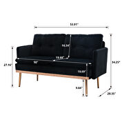 Black velvet sofa, accent loveseat sofa with stainless feet by La Spezia additional picture 13