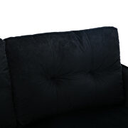 Black velvet sofa, accent loveseat sofa with stainless feet additional photo 5 of 14