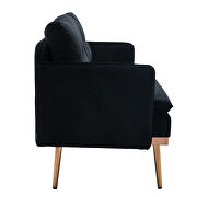 Black velvet sofa, accent loveseat sofa with stainless feet by La Spezia additional picture 6