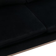 Black velvet sofa, accent loveseat sofa with stainless feet by La Spezia additional picture 7