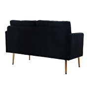 Black velvet sofa, accent loveseat sofa with stainless feet by La Spezia additional picture 8
