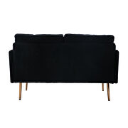 Black velvet sofa, accent loveseat sofa with stainless feet by La Spezia additional picture 9