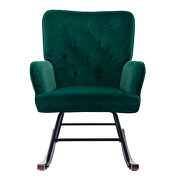 Green velvet fabric comfortable rocking chair by La Spezia additional picture 11