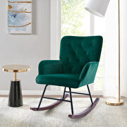 Green velvet fabric comfortable rocking chair by La Spezia additional picture 12