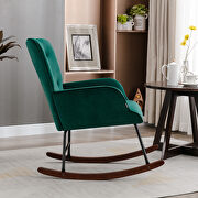 Green velvet fabric comfortable rocking chair by La Spezia additional picture 13