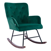Green velvet fabric comfortable rocking chair by La Spezia additional picture 15