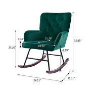 Green velvet fabric comfortable rocking chair by La Spezia additional picture 17