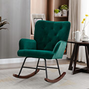 Green velvet fabric comfortable rocking chair by La Spezia additional picture 8