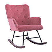 Mid-century modern pink velvet comfortable rocking chair by La Spezia additional picture 2