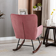 Mid-century modern pink velvet comfortable rocking chair by La Spezia additional picture 11