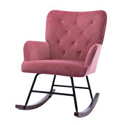 Mid-century modern pink velvet comfortable rocking chair by La Spezia additional picture 13