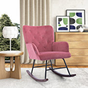 Mid-century modern pink velvet comfortable rocking chair by La Spezia additional picture 5
