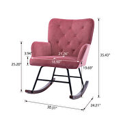 Mid-century modern pink velvet comfortable rocking chair by La Spezia additional picture 10