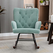 Mint green velvet fabric comfortable rocking chair by La Spezia additional picture 11