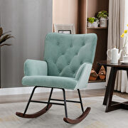 Mint green velvet fabric comfortable rocking chair by La Spezia additional picture 13