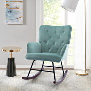 Mint green velvet fabric comfortable rocking chair by La Spezia additional picture 17