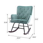 Mint green velvet fabric comfortable rocking chair by La Spezia additional picture 20