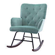 Mint green velvet fabric comfortable rocking chair by La Spezia additional picture 3