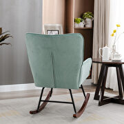Mint green velvet fabric comfortable rocking chair by La Spezia additional picture 4