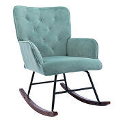 Mint green velvet fabric comfortable rocking chair by La Spezia additional picture 10