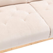 Beige velvet loveseat sofa with rose gold metal feet by La Spezia additional picture 5