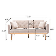 Beige velvet loveseat sofa with rose gold metal feet by La Spezia additional picture 8