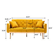 Mango finish velvet loveseat sofa with rose gold metal feet by La Spezia additional picture 8