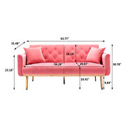 Peach velvet loveseat sofa with rose gold metal feet by La Spezia additional picture 11