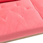 Peach velvet loveseat sofa with rose gold metal feet by La Spezia additional picture 3