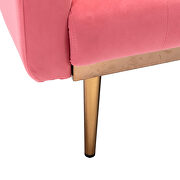 Peach velvet loveseat sofa with rose gold metal feet by La Spezia additional picture 7