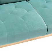 Light blue velvet loveseat sofa with rose gold metal feet by La Spezia additional picture 13