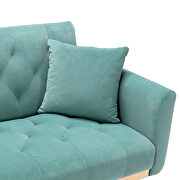 Light blue velvet loveseat sofa with rose gold metal feet by La Spezia additional picture 7