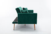 Green velvet loveseat sofa with rose gold metal feet by La Spezia additional picture 3