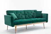 Green velvet loveseat sofa with rose gold metal feet by La Spezia additional picture 4