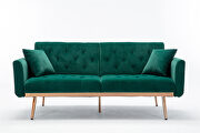 Green velvet loveseat sofa with rose gold metal feet by La Spezia additional picture 10