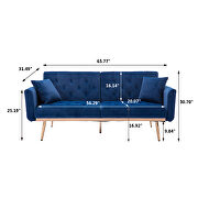 Navy velvet loveseat sofa with rose gold metal feet by La Spezia additional picture 16