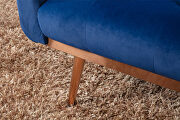 Navy velvet loveseat sofa with rose gold metal feet by La Spezia additional picture 10