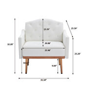 White pu accent chair with rose golden  feet by La Spezia additional picture 3