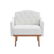 White pu accent chair with rose golden  feet by La Spezia additional picture 4