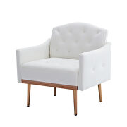 White pu accent chair with rose golden  feet by La Spezia additional picture 10