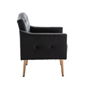 Black pu accent chair with rose golden feet by La Spezia additional picture 2