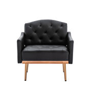 Black pu accent chair with rose golden feet by La Spezia additional picture 5
