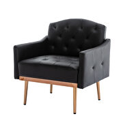 Black pu accent chair with rose golden feet by La Spezia additional picture 6